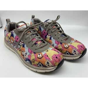 SKECHERS Shoes Sz 10 DOG PRINT SLIP RESISTANT COMFORT FLEX SR HC WORK